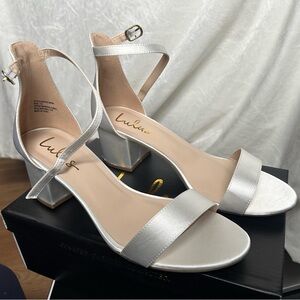 NEW Harper Ivory Satin Ankle Strap Heels